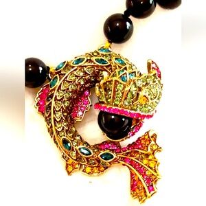 Heidi Daus “SO FANCY & KOI” Gold and Pink 🐟 Necklace